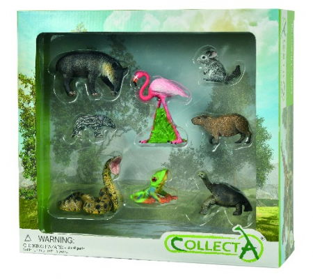 Ajándékok 2 éves gyerekeknek - Collecta Set de 8 figurine pictate manual Wild Life