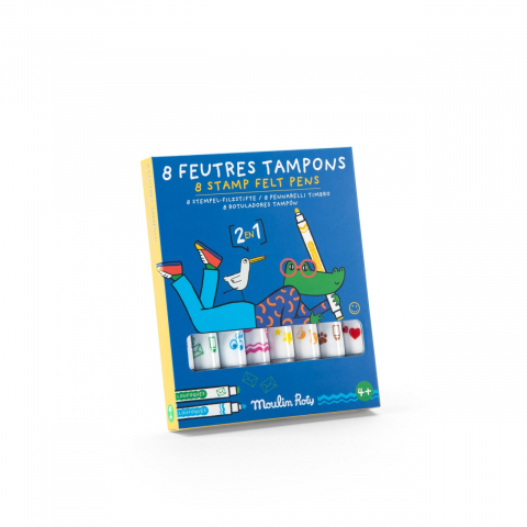 Ajándékok 5 éves gyerekeknek - Set de carioci cu stampile, Moulin Roty