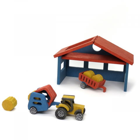 Építő készletek gyerekeknek - Set de constructie Ferma cu tractor Nathan, Croc toys