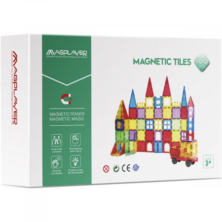 Játékok 3 éves kortól - Magplayer Set de constructie magnetic 3D - 100 piese