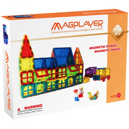 Baba ajándékok - Magplayer Set de constructie magnetic 3D - 158 piese
