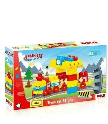 Szezonális játékok - Dolu-Set-de-constructii-cu-trenulet-58-piese