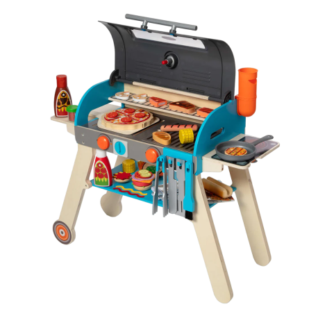 Játékok 3-5 éveseknek - Melissa & Doug-Set de joaca din lemn cu accesorii Grill si Pizza