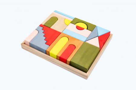 Építő készletek - Marc toys Set Handmade Constructor din Lemn Mati