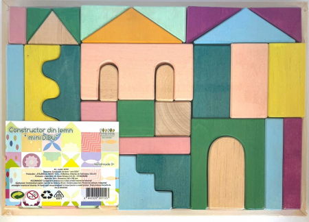 Szezonális játékok - Marc toys Set Handmade Constructor din Lemn Mini Didu
