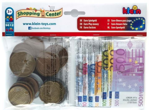 Cadouri ieftine pentru copii - Klein-Set-joc-de-rol-Bancnote,-monede-Euro-si-chitante