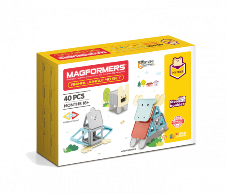 Óvodai anyagok - Clics-toys-Set-magnetic-de-construit-Magformers-Animale-40-piese