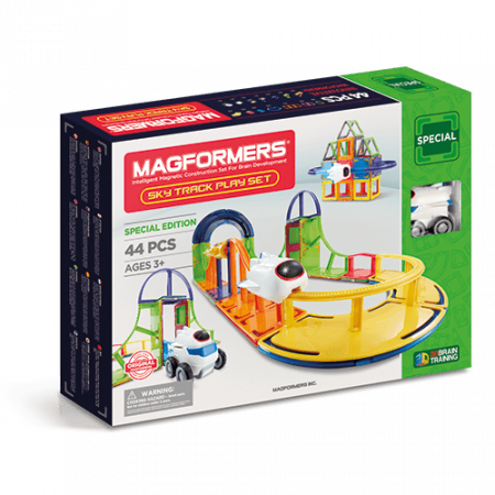 Ajándékok 4 éves gyerekeknek - Djeco-Set-magnetic-de-construit-Magformers-Sky-track-play-set