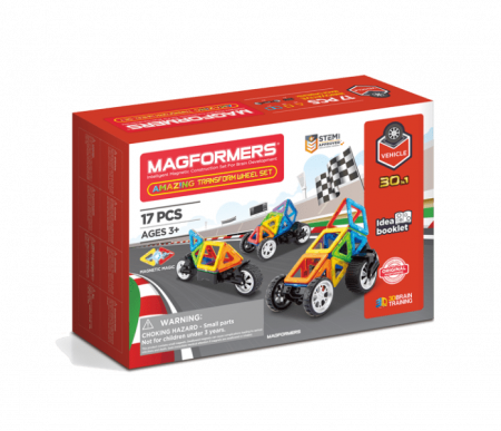 Építő készletek gyerekeknek - Clics-toys-Set-magnetic-de-construit-Magformers-Vehicule-17-piese