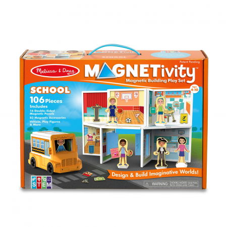 Ajándékok 4 éves gyerekeknek - Melissa & Doug Set magnetic de joaca La Scoala - Melissa & Doug