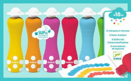 Montessori játékok - Djeco-Set-Markere-rotunde-pentru-bebe
