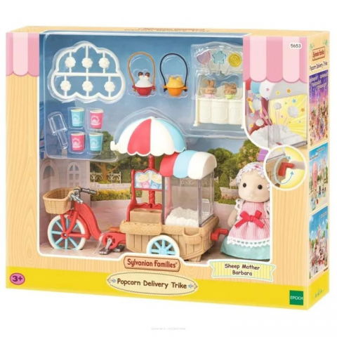 Ajándékok 5 éves gyerekeknek - Epoch -Sylvanian Families - Set Stand Tricicleta pentru Popcorn