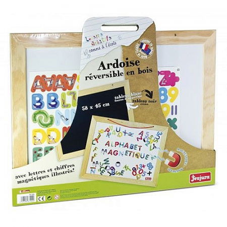 Ajándékok gyerekeknek - Jeu-Jura-Tabla-din-lemn-reversibila-litere-si-cifre-58-x-45-cm
