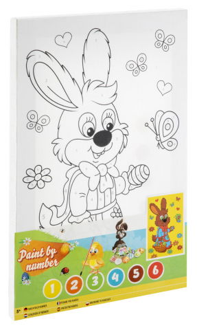 Ajándékok 5 éveseknek - Grafix-Tablou pictura pe numere - Iepuras cu cosulet de Paste