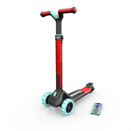 Gyerek rollerek - Berg Toys-Trotineta BERG Nexo Rosu Pliabila cu Lumini -LED
