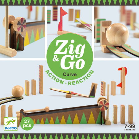 Építő készletek - Djeco Zig and Go Djeco set de constructie cu 27 piese Bila cea mai mare