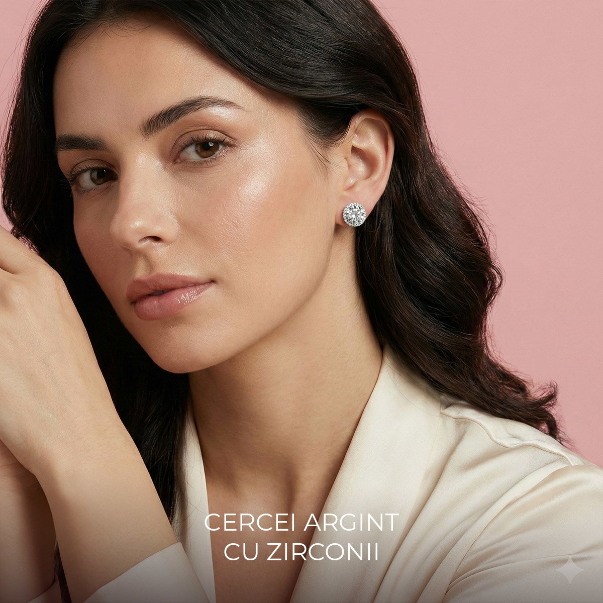 CERCEI ARGINT ZIRCONIA 8 MARTIE