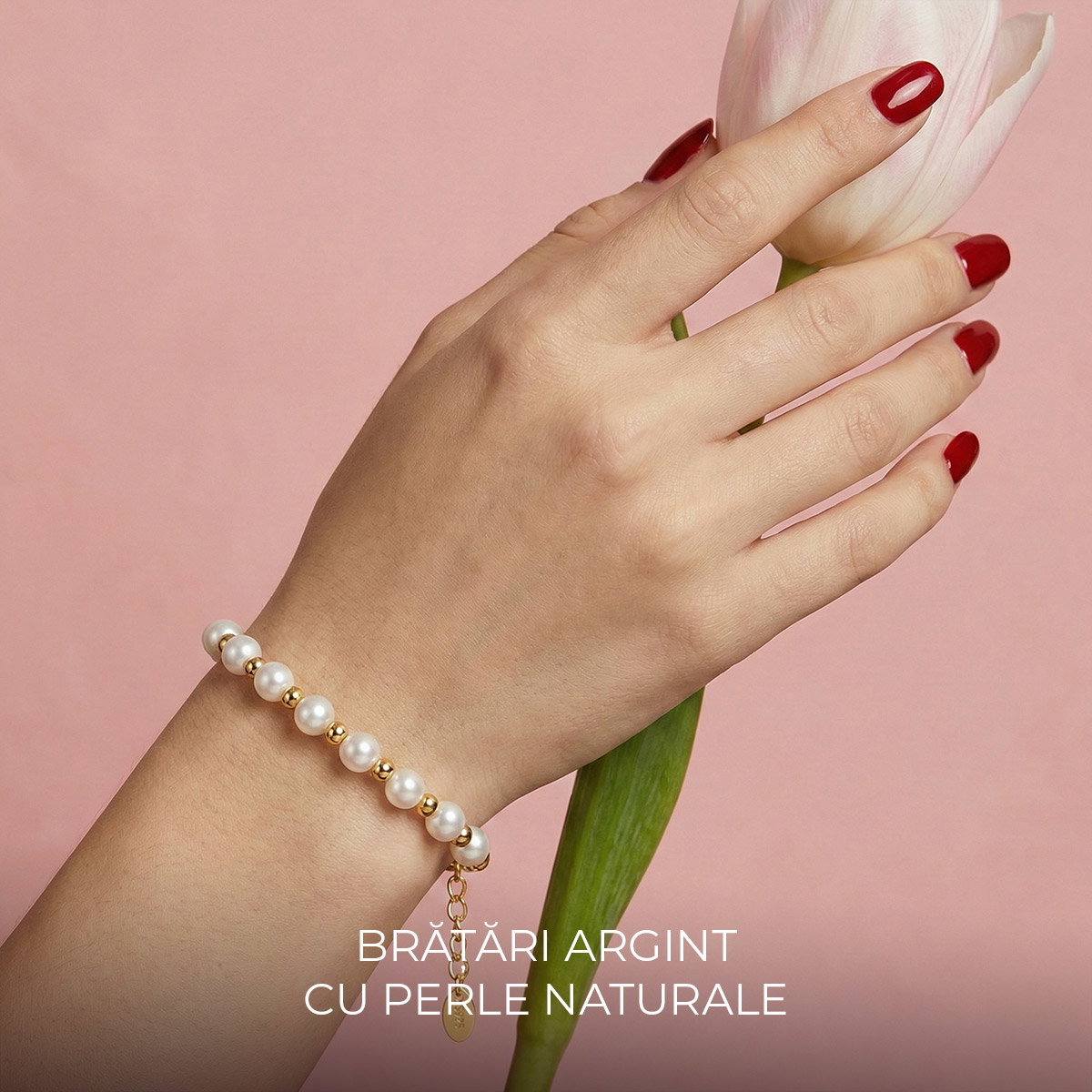 Bratari Argint cu Perle 8 martie