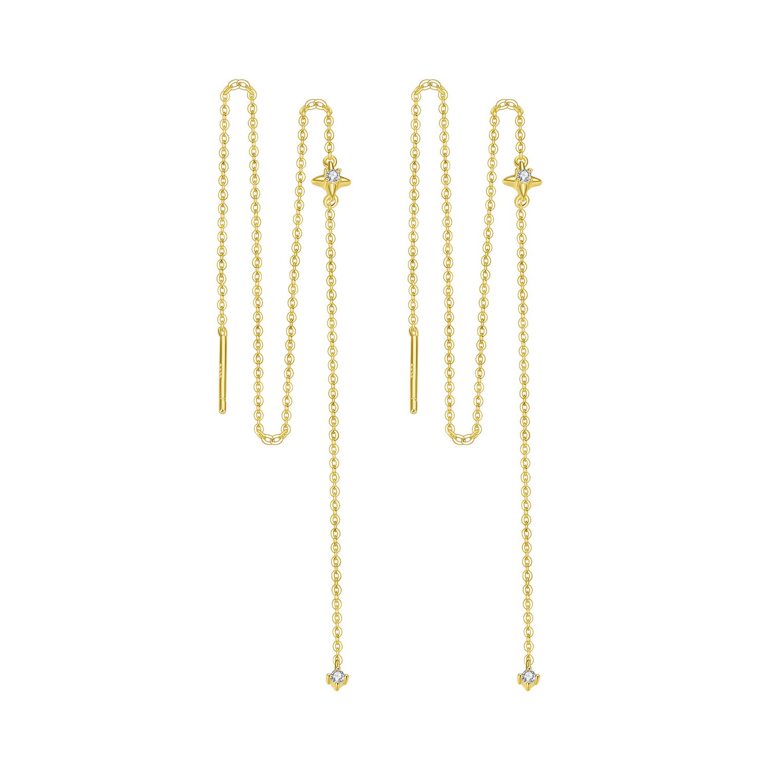 Cercei argint lungi cu Moissanit