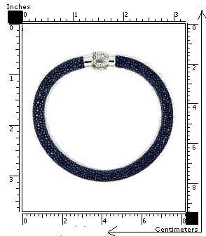 Bratara din argint 925 cu piele naturala culoare albastru [3]