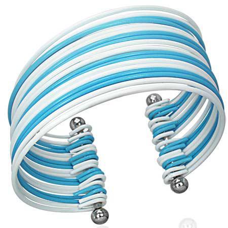 Bratara lata eleganta in doua culori alb cu albastru [1]