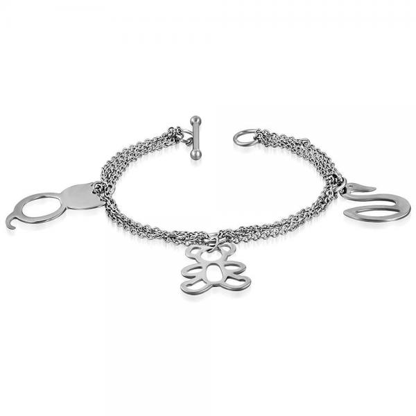 Bratara inox mana sau glezna cu pisica lebada si urs [1]