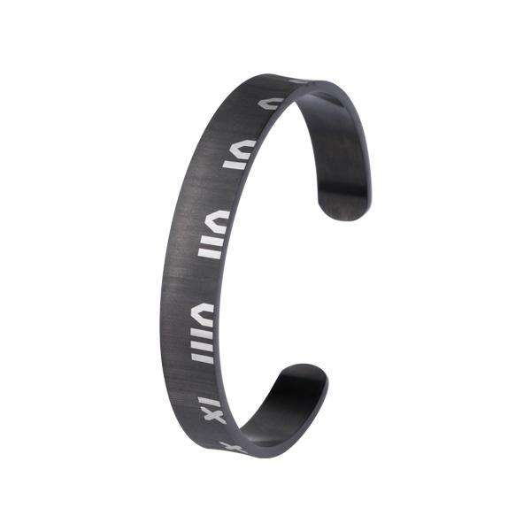 Bratara neagra din inox decorata cu cifre romane [1]