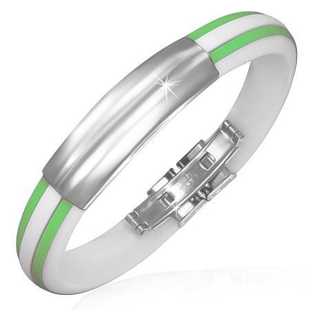 Bratara inox si cauciuc verde [1]