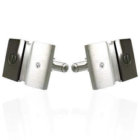 Butoni BeSpecial, USL0060, otel inox cu suruburi si zirconii [1]