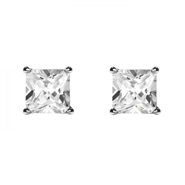 Cercei argint 925 cu zirconii patrate albe 4 mm CER0349 [1]