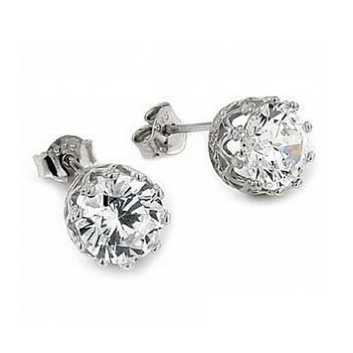 Cercei argint 925 eleganti cu zirconii stil coroana [1]