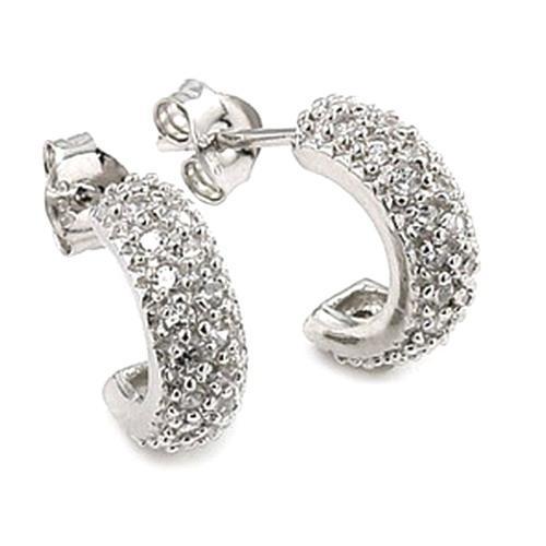 Cercei semiluna din argint 925 rodiat cu zirconii [1]