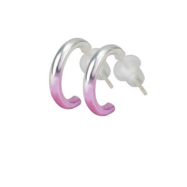 Cercei semiluna din otel inox culoare roz [1]