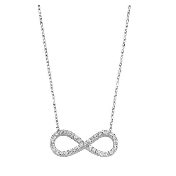 Colier argint 925 rodiat cu simbolul infinit si zirconii albe - Infinite You CTU0053 [1]