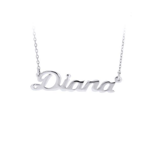 Colier argint 925 rodiat cu nume Diana [1]