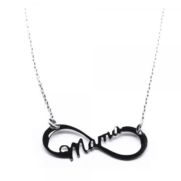 Colier argint 925 rodiat infinit cu Mama [1]