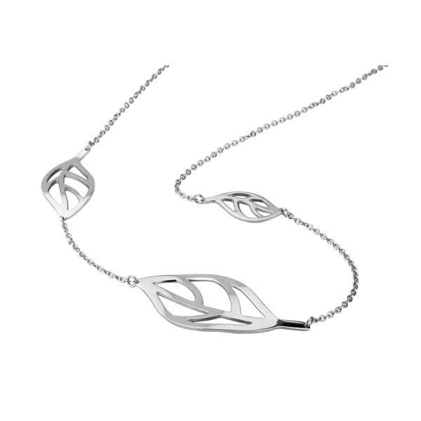 Colier elegant din inox cu trei frunze - Be Nature [1]