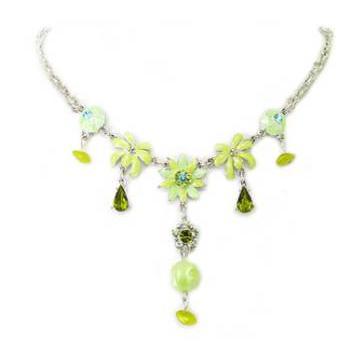 Colier cu floricele si zirconii verzi [3]