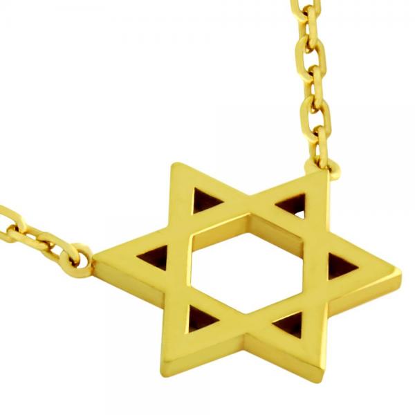 Colier steaua lui David argint 925 placat cu aur [1]