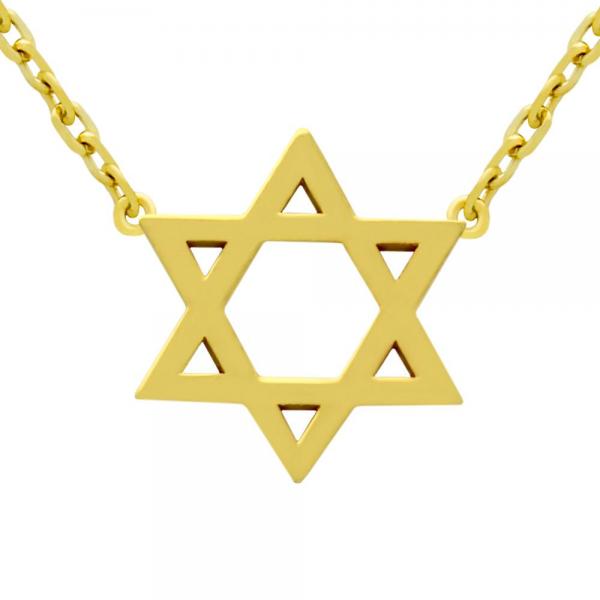 Colier steaua lui David argint 925 placat cu aur [2]