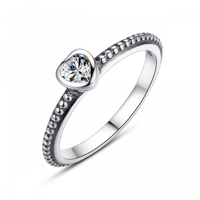 Inel placat cu argint cu inimioara alba IST0002_173 [1]