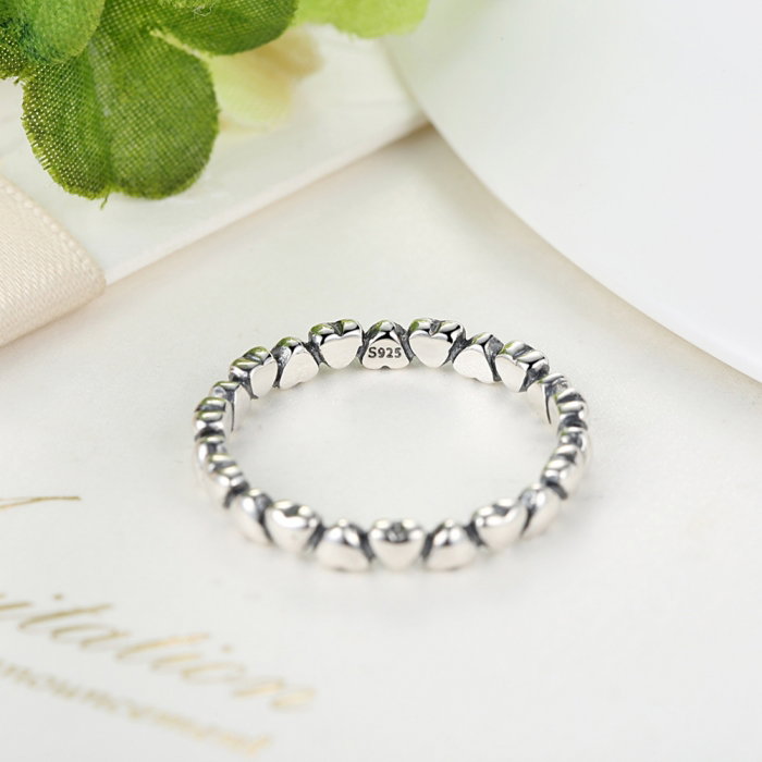 Inel argint 925 patinat cu inimioare - Be in Love [10]