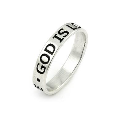 Inel argint 925 GOD IS LOVE cu aspect vintag [1]