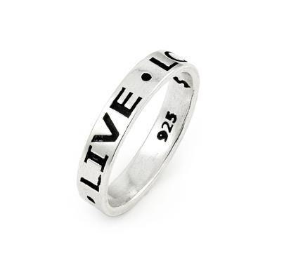 Inel argint 925 LIVE LOVE LAUGH cu aspect vintage [1]