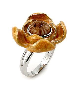 Inel argint 925 cu sticla de murano in forma de floare [1]