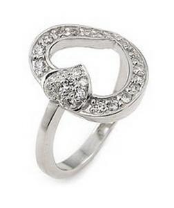 Inel argint 925 rodiat cu 2 inimioare si zirconii [1]