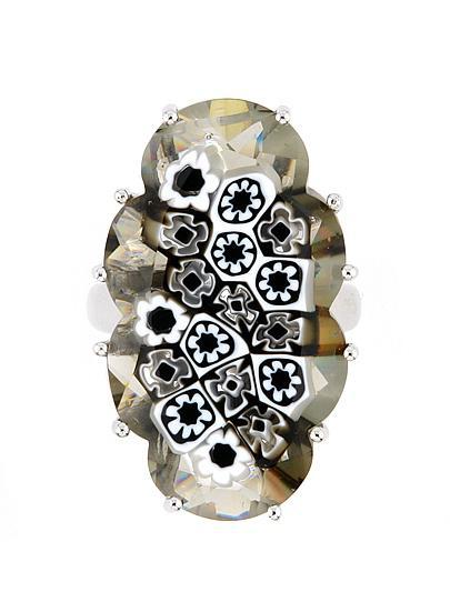 Inel argint 925 rodiat cu sticla de murano [2]