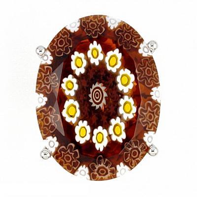 Inel argint 925 rodiat cu sticla murano millefiori [2]