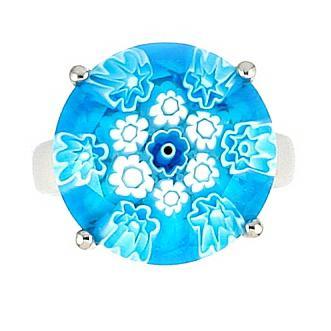 Inel argint 925 rodiat cu sticla murano millefiori [2]