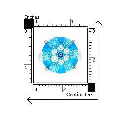 Inel argint 925 rodiat cu sticla murano millefiori [3]